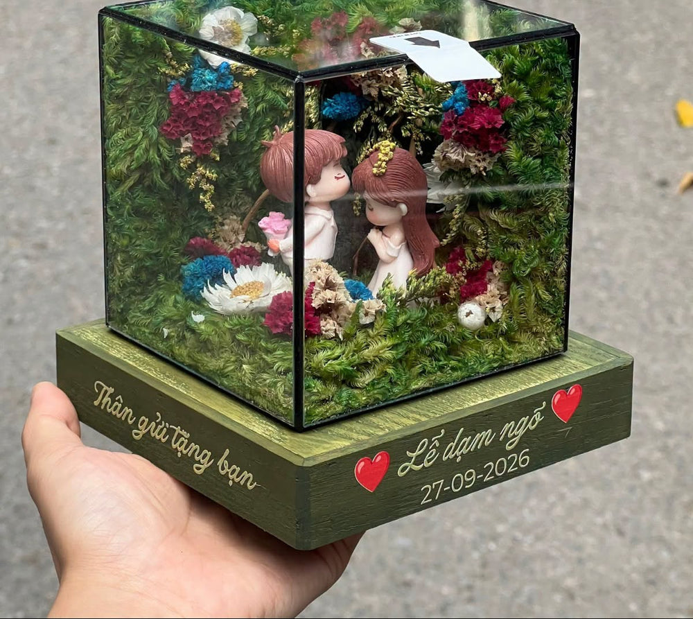 Đế gỗ kèm lời chúc